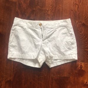 White eyelet shorts